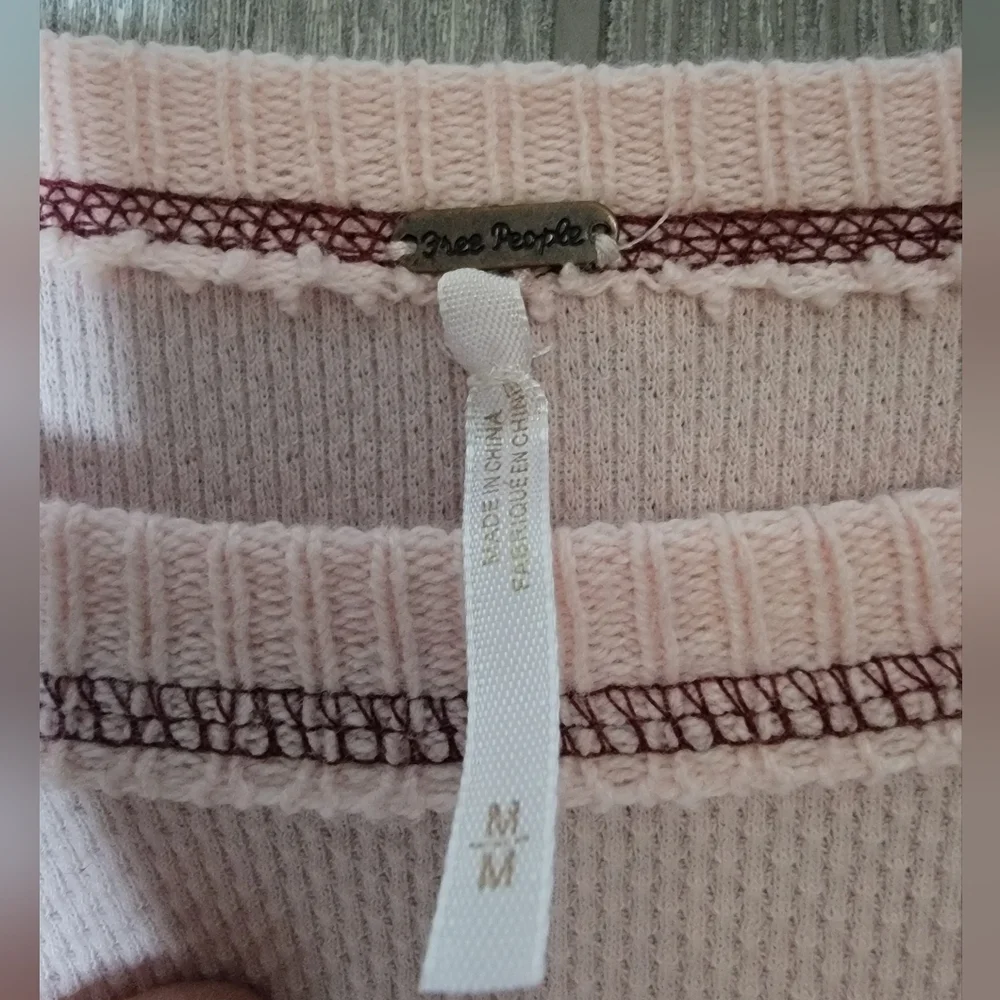 Free People‎ Elegant Pink Trim Women's Top
